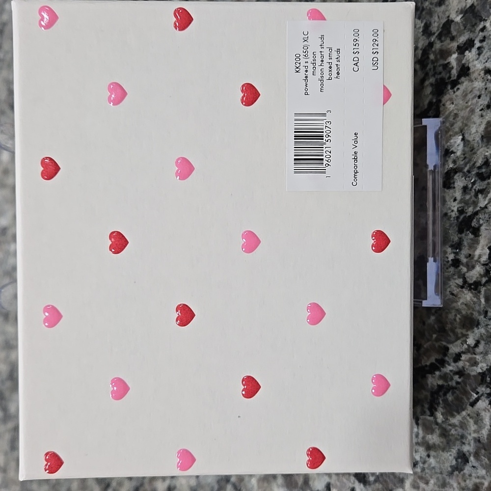 Kate Spade Madison Heart Studs Small Slim Card Case Powdered Sugar NIB - Picture 8 of 10
